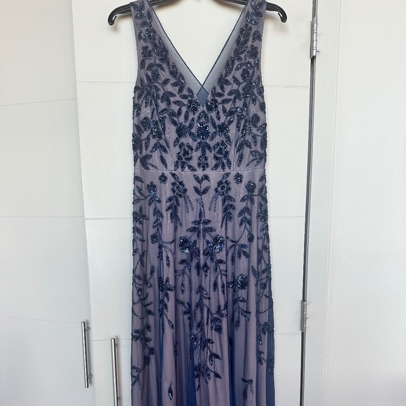 Adrianna Papell Dresses & Skirts - New Adrianna Papell Beaded Mesh Dress (Navy & Rose Gold)